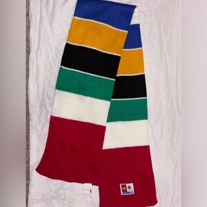 Team Canada 2006 Winter Olympic Scarf HBC Multi Color Stripe Knit 51"